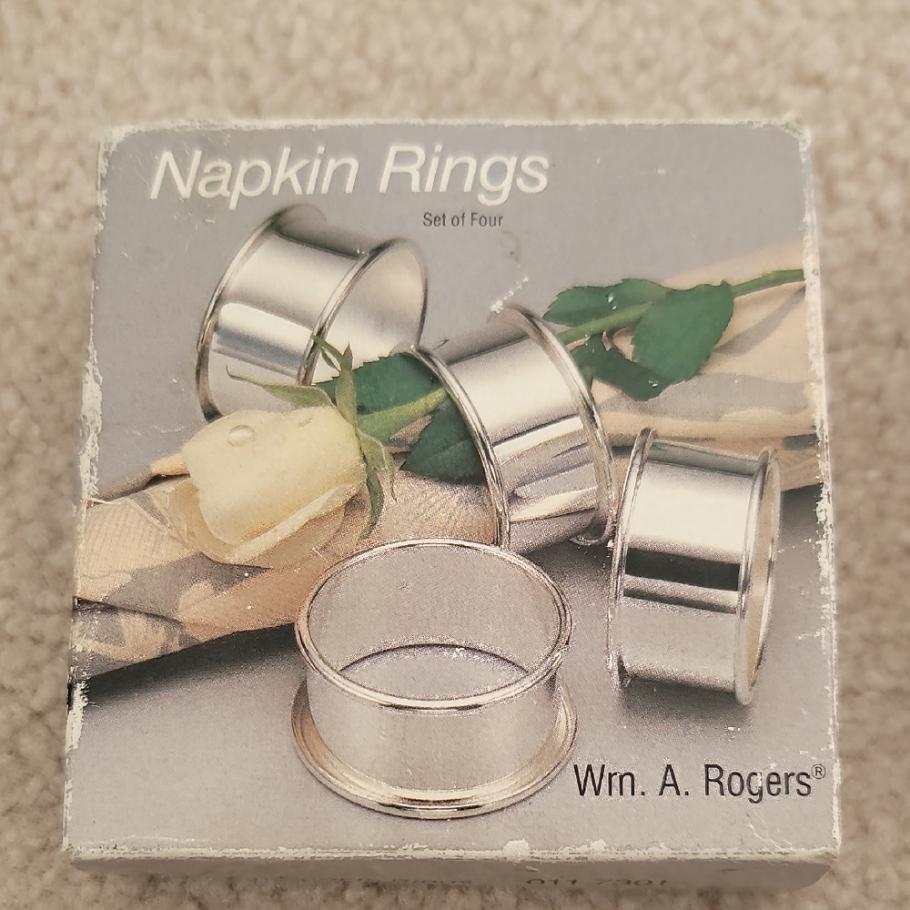 Wm. A. Rogers Silver Napkin Rings Set of Four
